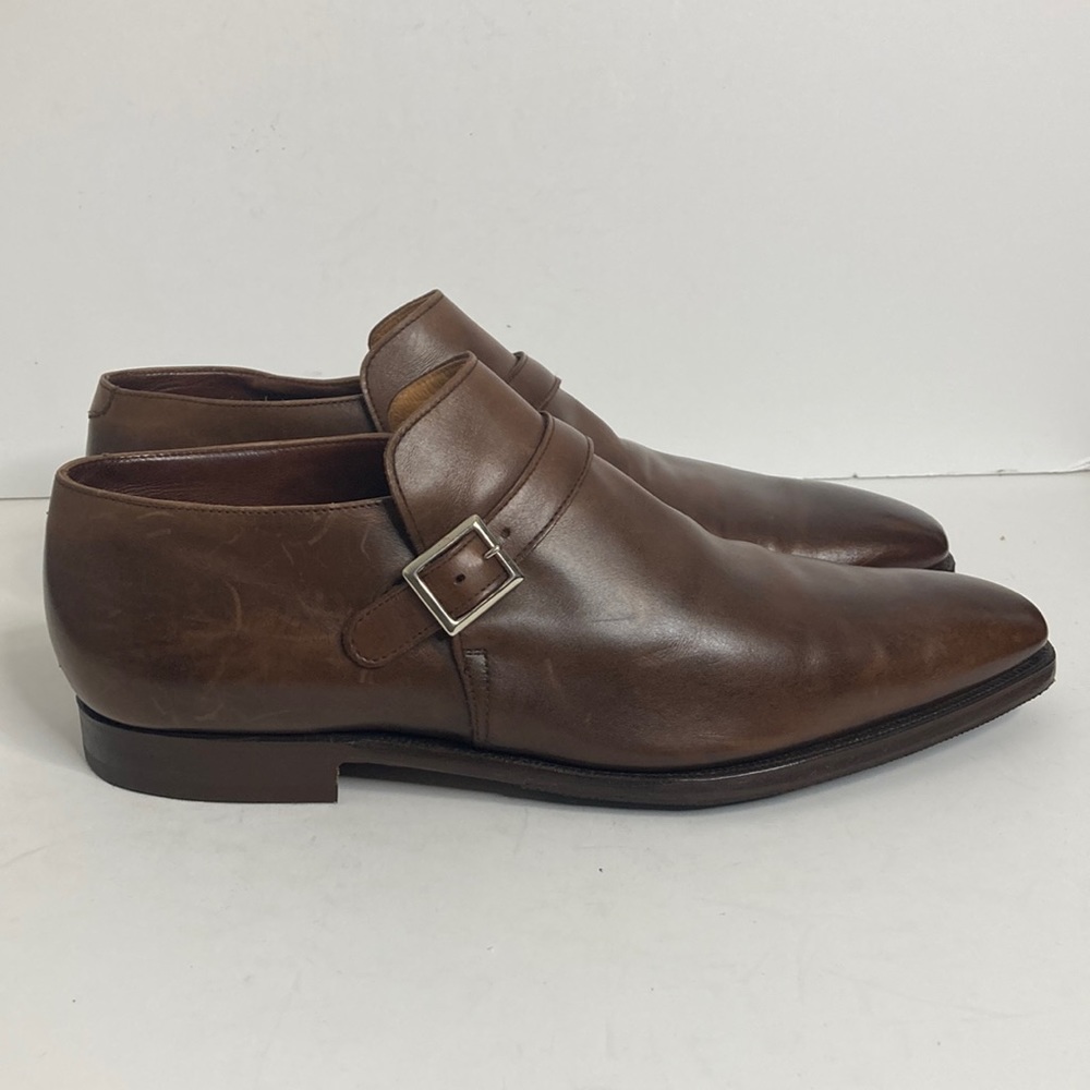 Men's Brown Leather Buckle Shoes